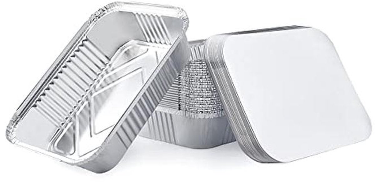 Verpakkingen van Wegwerpbakken van Aluminium met Deksel - 1900 ml, Set van 25