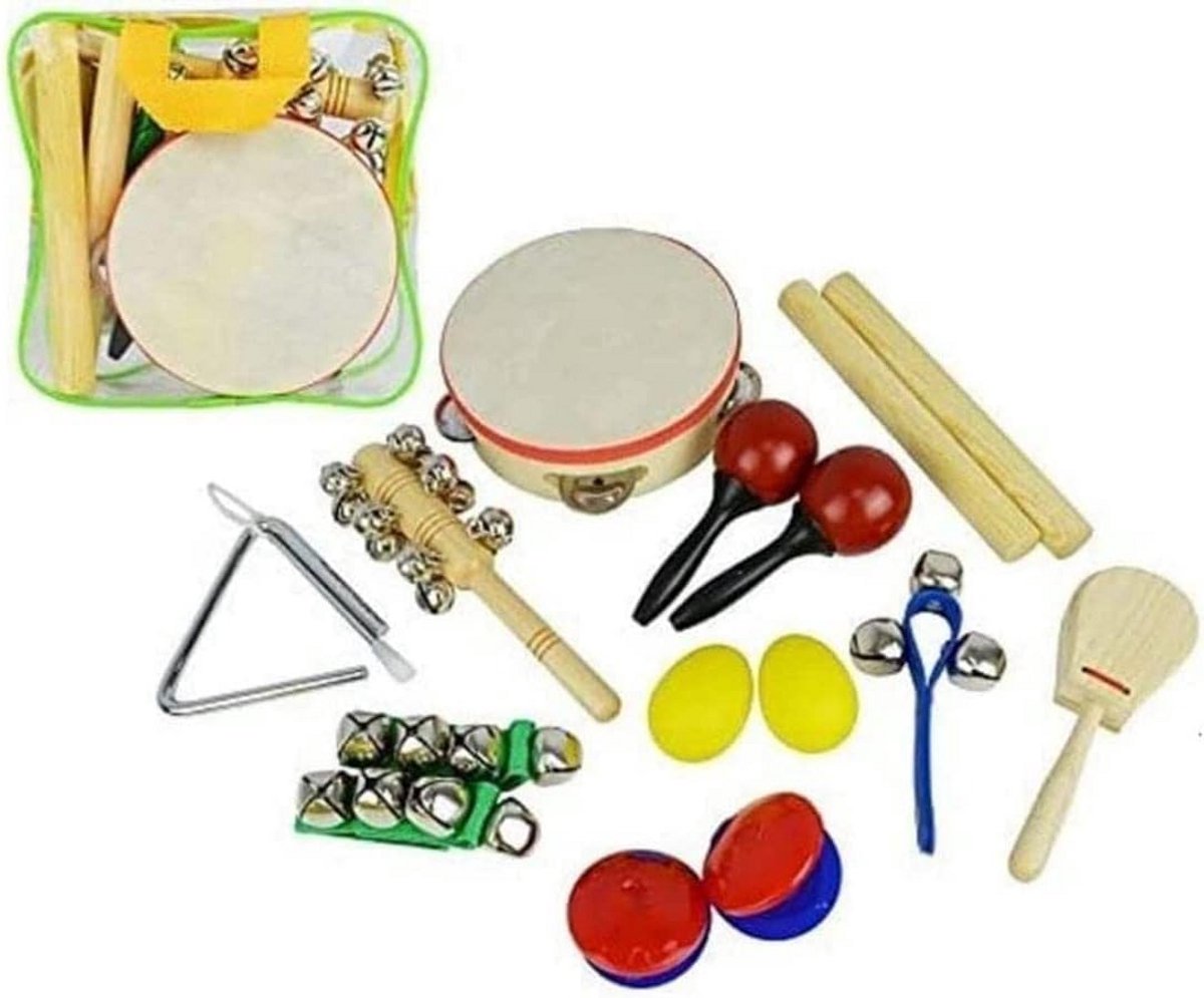 14-delige draagbare percussieset voor kinderen met opbergtas