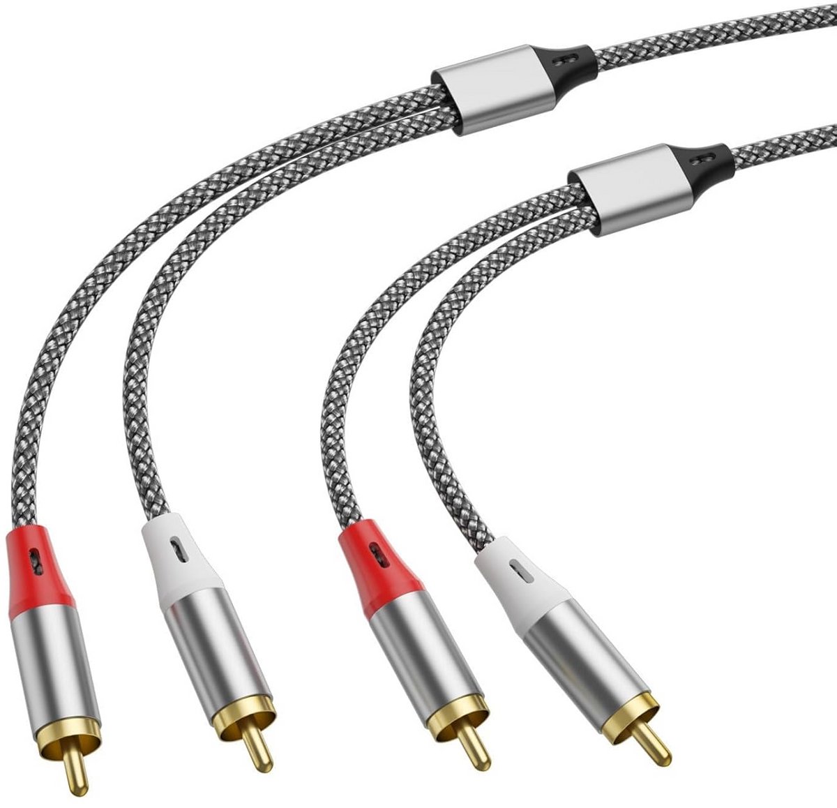 Cinch-kabel 2,3 m met 2 RCA-stekkers voor stereo-audio en hifi-installaties