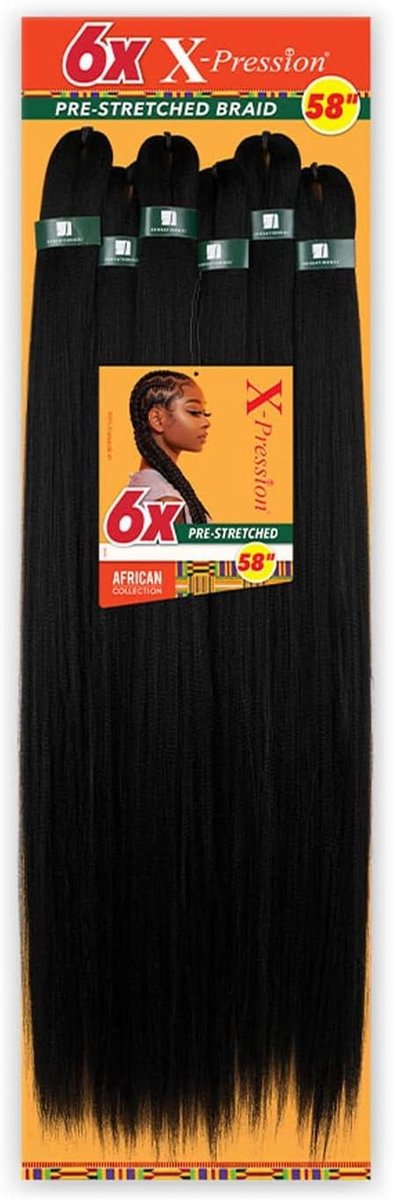 6 x Pre-Stretched Vlechten 58" voor Beschermende Haarstijlen