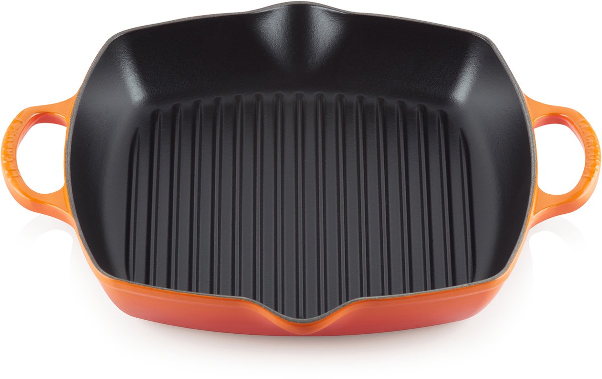 Le Creuset Signature Hoge Grillplaat met handvaten Oranjerood 30cm