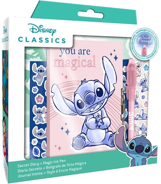Disney Lilo & Stitch dagboek met pen en stickers.