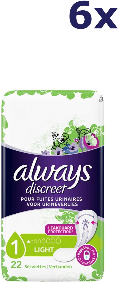 ALWAYS DISCR PADS EX SMALL SP 22CT x 6