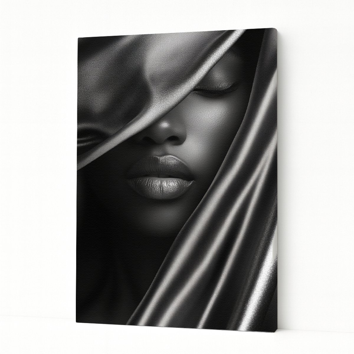 Satijnen sluier - Kunstobject - Wandkunst - Canvas schilderij - 80x120 cm