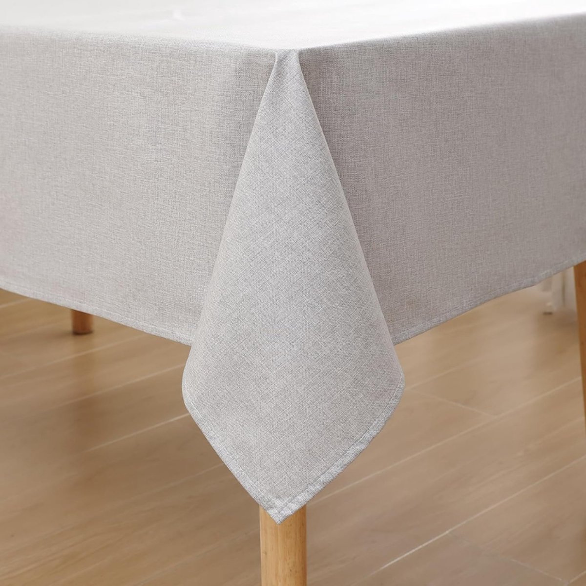 Tafelkleed Met Linnen Look Wasbaar Lotus Effect Rechthoekig 100 X 140 Cm Waterafstotend Oliebestendig En Vlekwerend Lichtgrijs