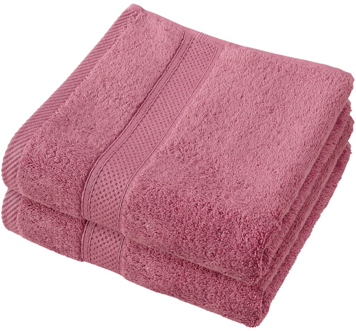 De Witte Lietaer Handdoek Stephanie Carmine - Set 2 stuks - 50 x 100 cm - Roze - Katoen
