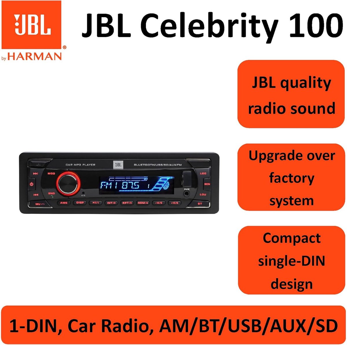 Radio Pará Auto Jbl Celebrity 100 Bluetooth | Cuotas sin interés