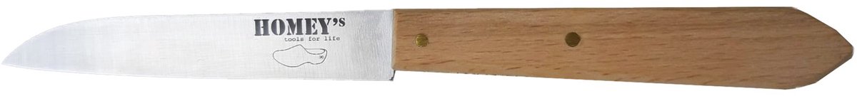 Homey's Klompenmesje 8,5 cm - Carbon Schilmesje - 2 stuks - Beukenhout