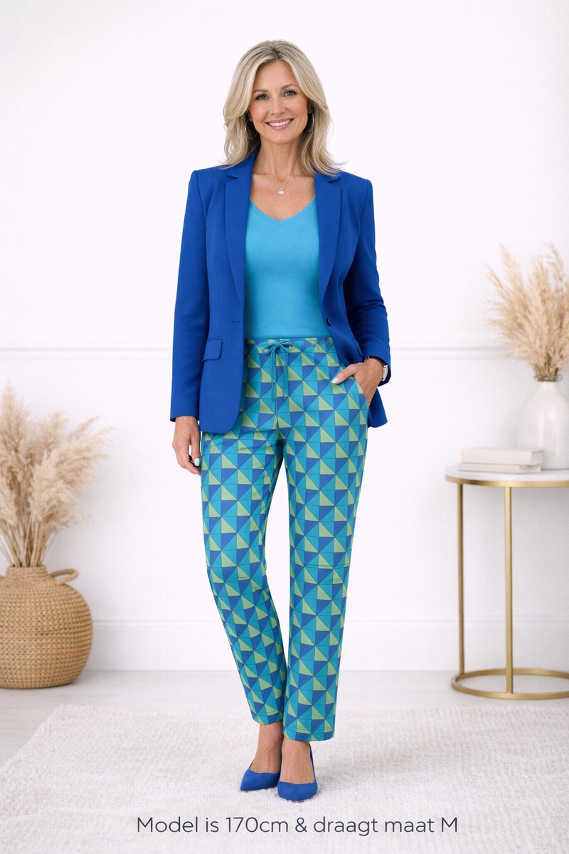 Angelle Milan Travelbroek Dames - Blauw - Travelstof - Maat S