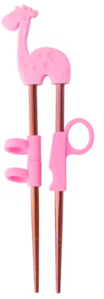 ProductGoods Kinder Eetstokjes – Giraffe – Met Hulpstuk – 2 Stuks – Roze/Rosé Goud