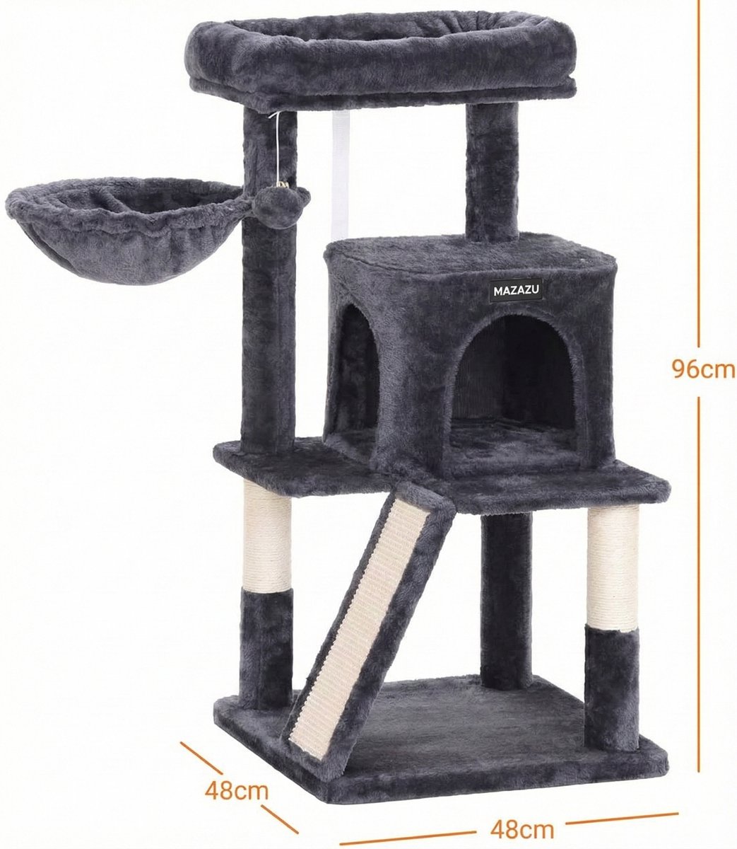 MAZAZU Krabpaal Compact 96cm – Industrieel Donkergrijs thumbnail 5