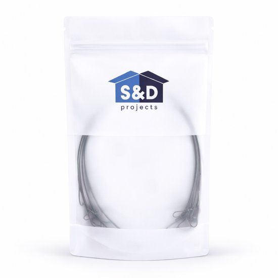 S&D - Stalen onderlijn vissen - 10 stuks - Zilver - 14kg 25cm - Hengelsport - Voor roofvissen met kunstaas van S&D — afbeelding 5