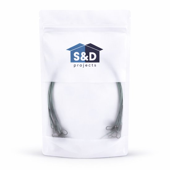 S&D - Stalen onderlijn vissen - 10 stuks - Groen - 14kg 25cm - Hengelsport - Voor roofvissen met kunstaas van S&D — afbeelding 5