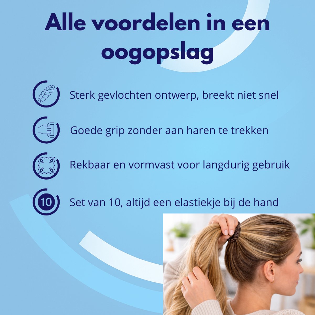 Knaak Haarelastiekjes - Haarelastiekje Gevlochten - Sterk - 10 stuks - Verschillende kleuren — cadeau in Mode & Accessoires - foto 5