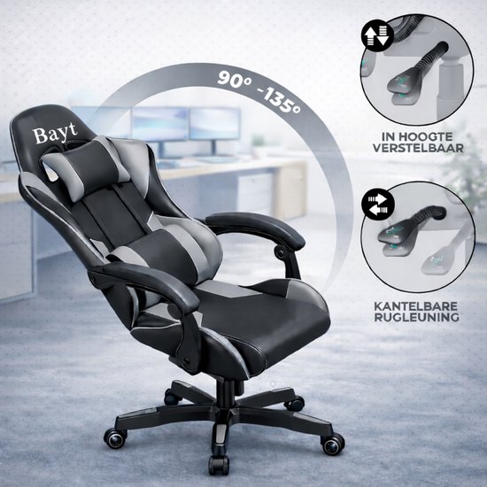 Ranqer Felix Pro - Chaise De Jeu Avec Repose-pieds - Chaise De Gaming Chaise De Gaming Chaise De Bureau Ergonomique Chaise De Gaming Avec Repose Pieds Zwart