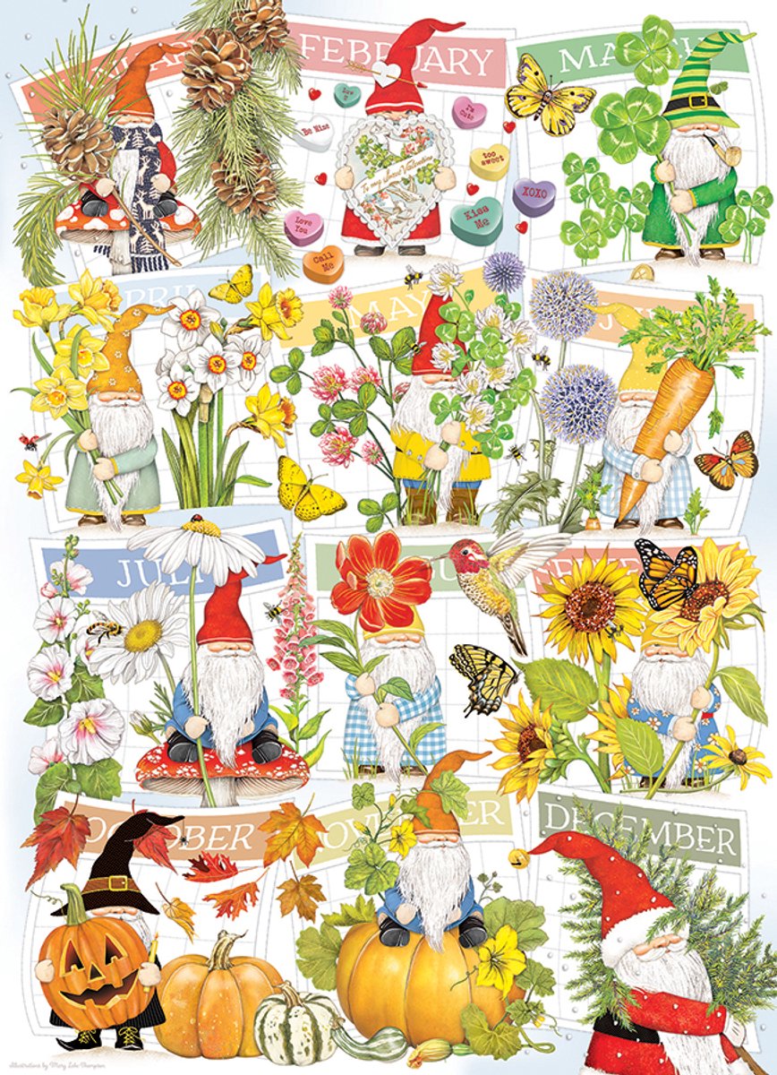 Cobble Hill legpuzzel A Happy Gnome Life - 1000 stukjes puzzelplezier.