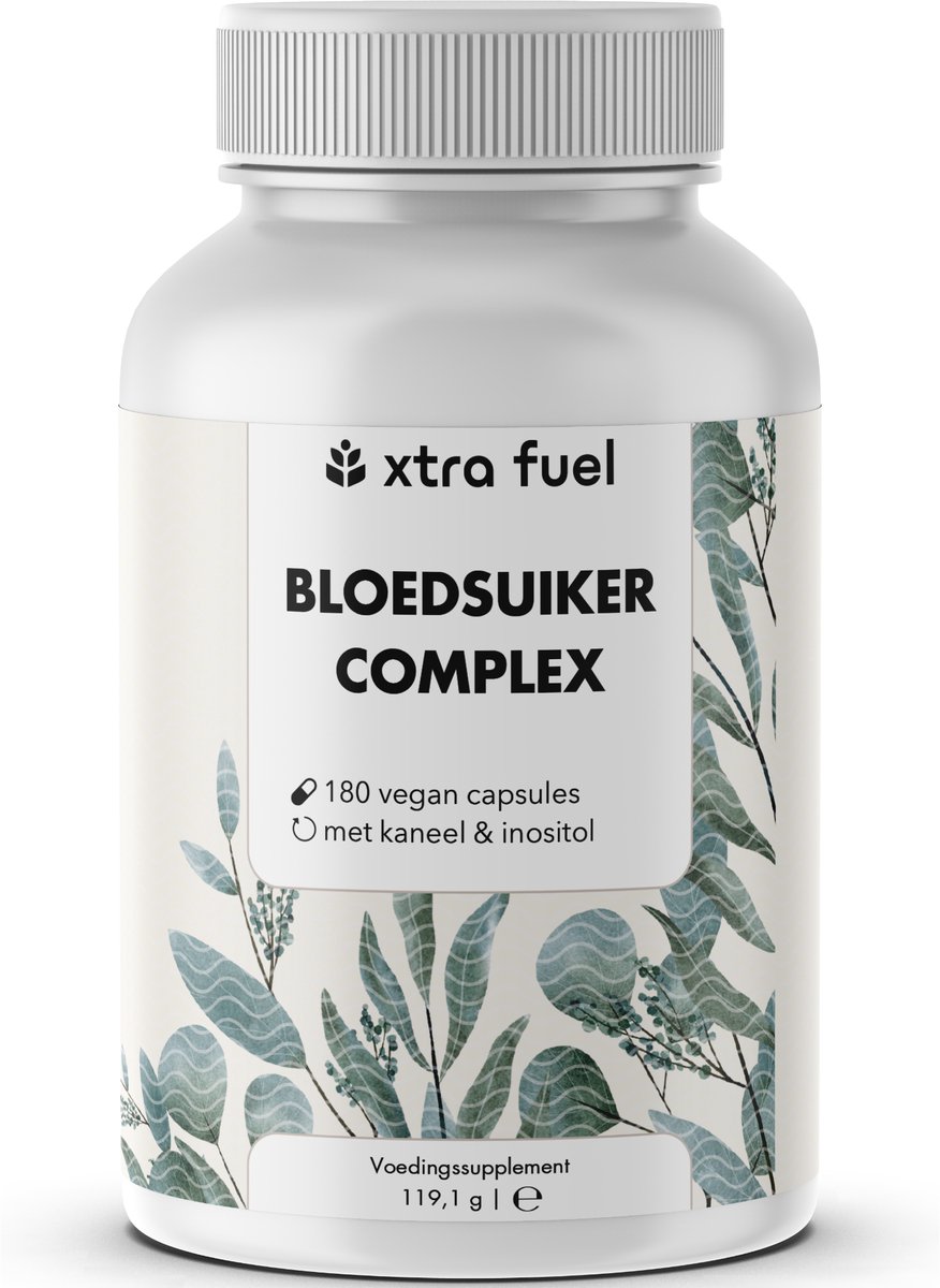 XTRA FUEL Bloedsuiker Complex – 180 capsules hooggedoseerd – met chroom, Ceylon-kaneel, myo-inositol, olijfblad en zink