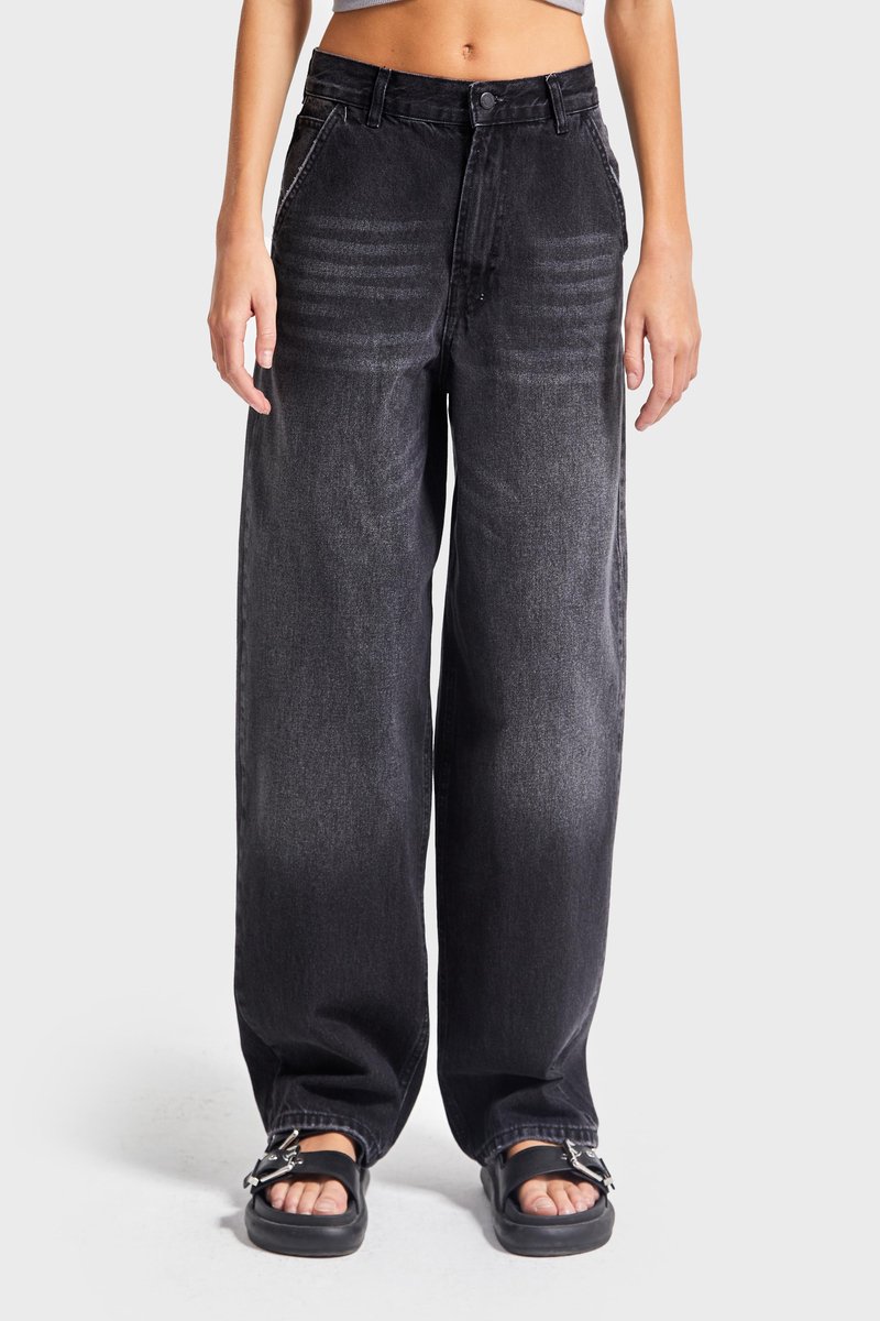 IT'S BASIC - NORA Skater Mid Rise Jeans - Stone
