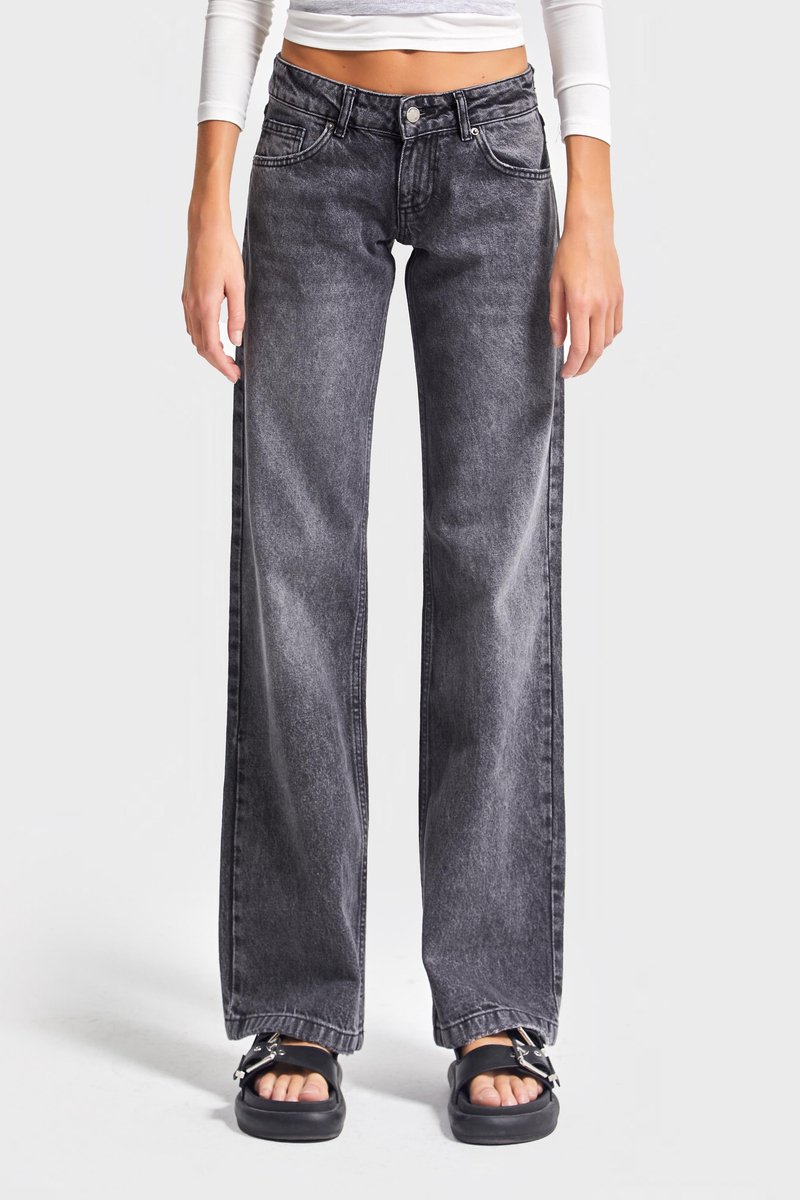 It's Basic - Straight Low Rise Jeans - Stone