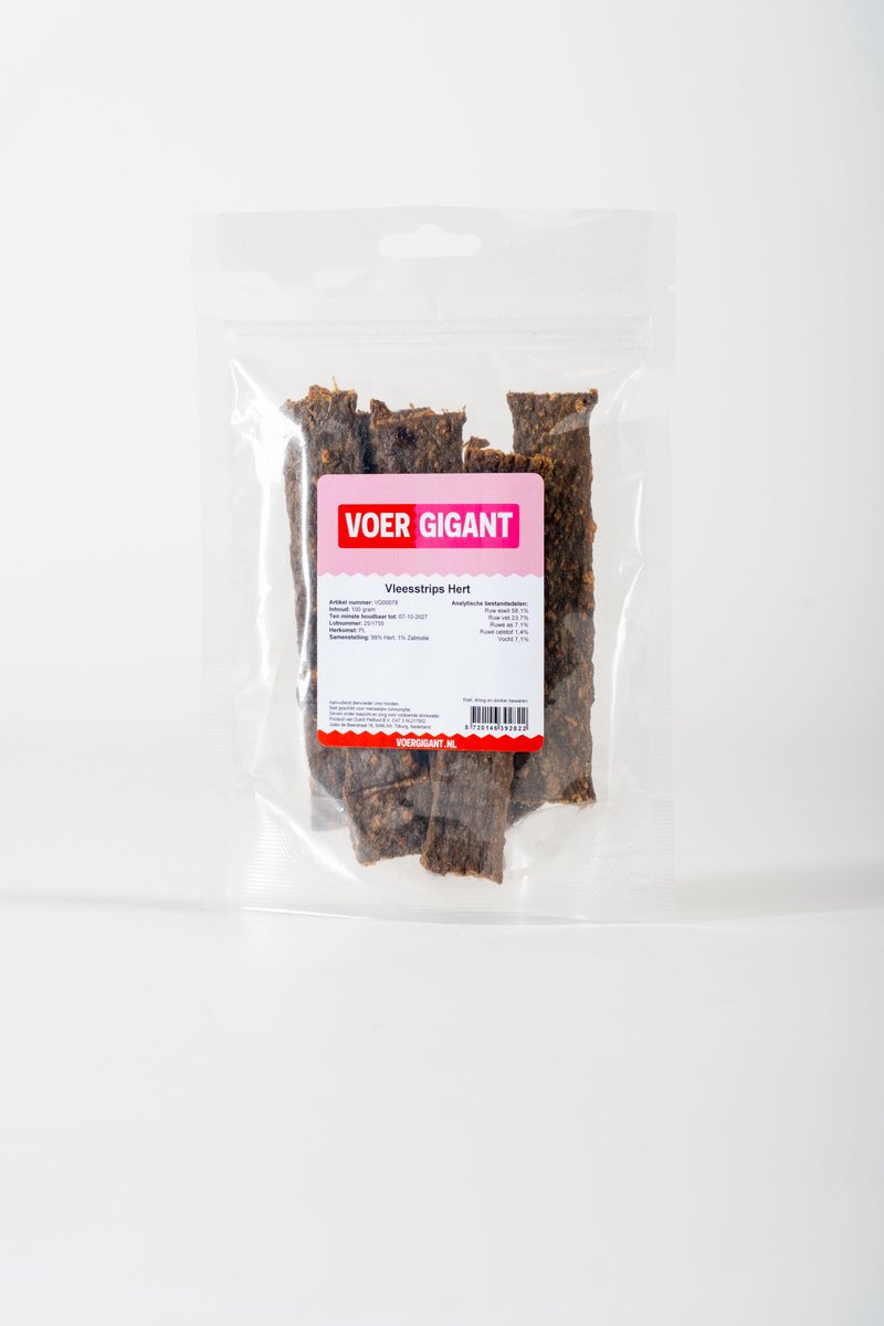 Voergigant - Vleesstrips - Hert - 100 g