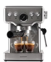 Klarstein 1,5 L Siebträgermaschine für 2 Tasse Kaffee, Mini Espressomaschine mit Milchschäumer Klarstein 1,5 L Siebträgermaschine für 2 Tasse Kaffee, Mini Espressomaschine mit Milchschäumer