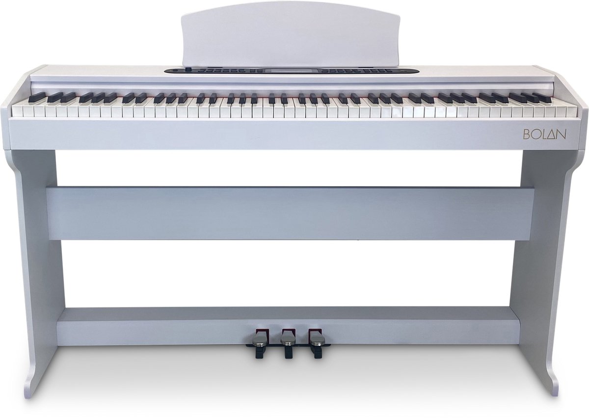 Bolan CP-1 digitale piano wit - home piano met meubel - beginnerspiano - elektrische piano 88 toetsen