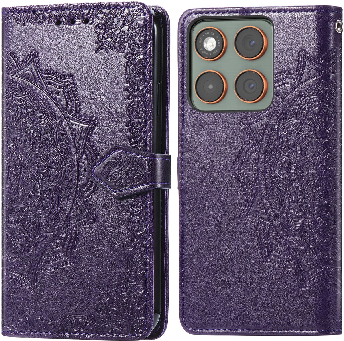 imoshion Hoesje - Geschikt voor Motorola Edge 70 - Mandala Bookcase - Paars