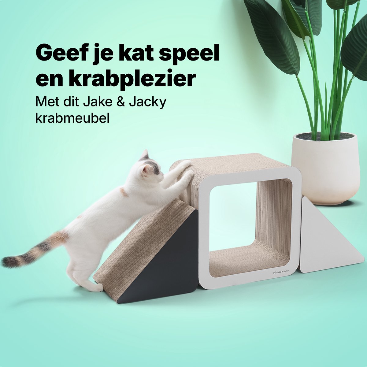 Jake and Jacky Krabkarton voor Katten - Krabpaal Karton - Krabplank - Krabmand - Krabmeubel - Kartonnen Krabmat - Kattenmand - Kattenbed – foto 2