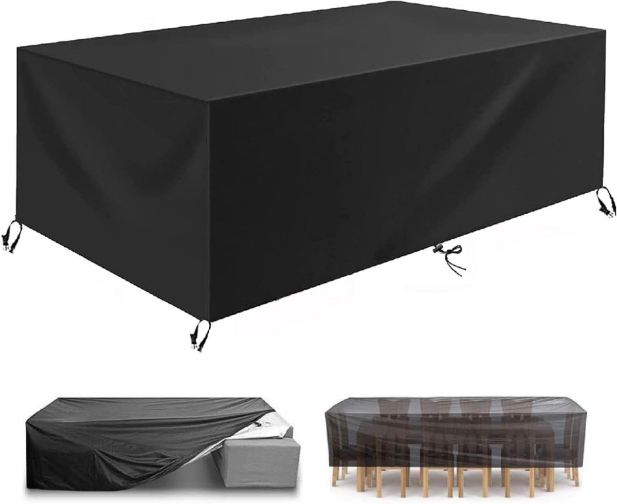 Famanu Afdekking voor tuinmeubelen - waterdicht - 200 x 100 x 75 cm - outdoor - winterbestendige afdekhoes - 420D Oxford - anti-uv tafelzeil - beschermhoes - voor tuintafels - terrasmeubels - stoelen - banken zwart
