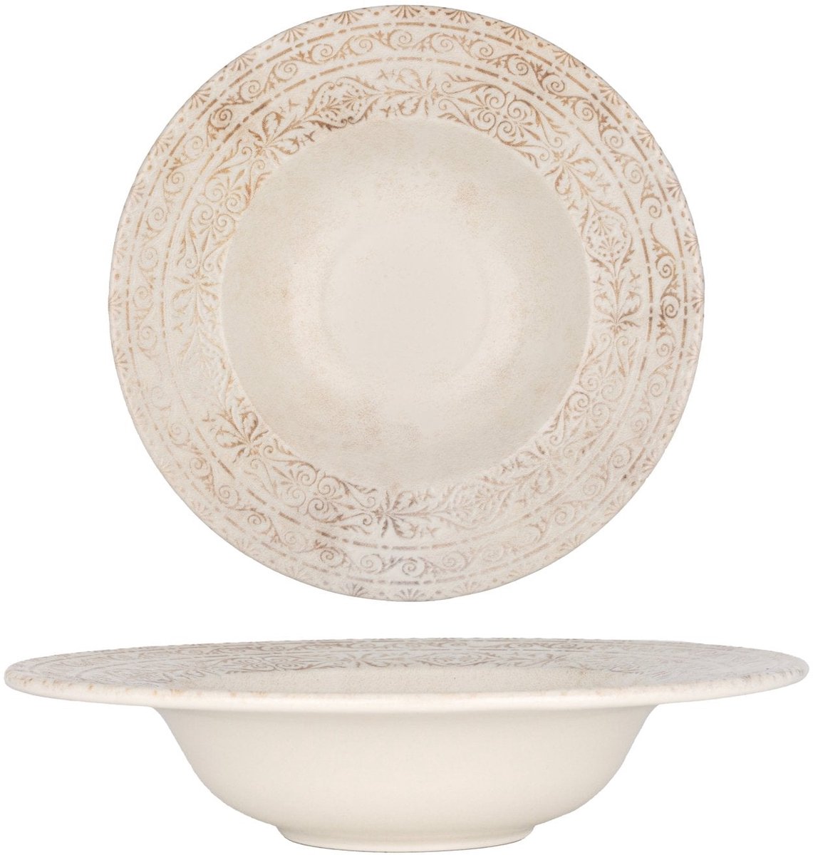 By Bone Pastabord - Antico - Porselein - 28 cm (480cc) - set van 2