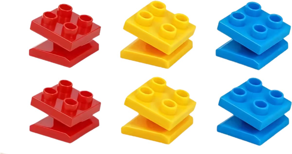 HHHK - Houten treinbaan hellingstukken - LEGO Duplo - Brio - Ikea - Helling - Verstelbaar - 6 stuks - Trein - Treinbaan duplo