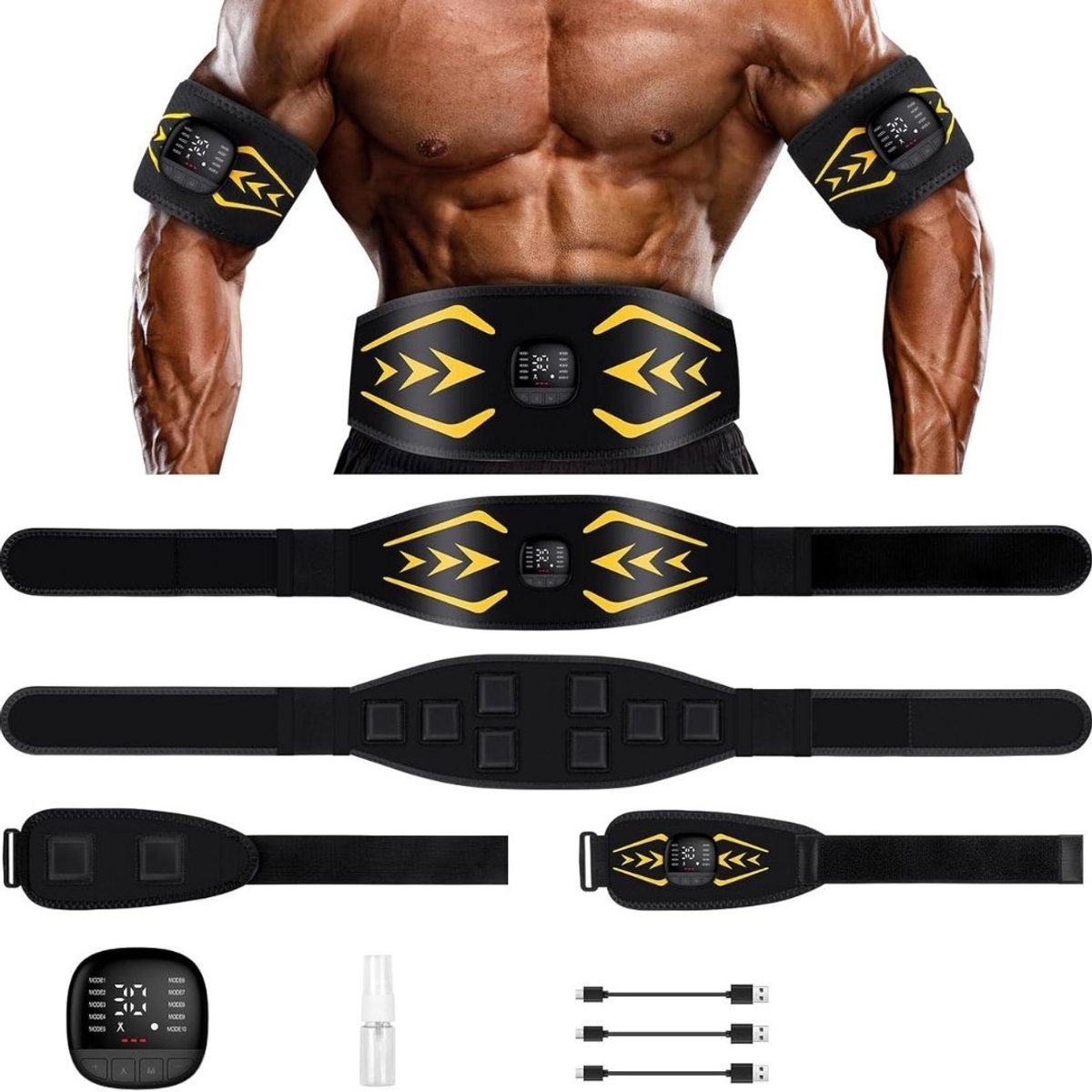 Buikspiertrainers Elektrisch - Hometrainer Afvallen - Fitness - Zwart