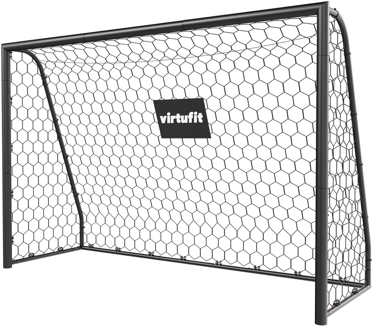 VirtuFit Voetbaldoel Premium - Voetbal Goal - 240 x 160 cm - Weerbestendig - Incl. grondankers - Hoogwaardig polyester net - Professioneel trainingsdoel