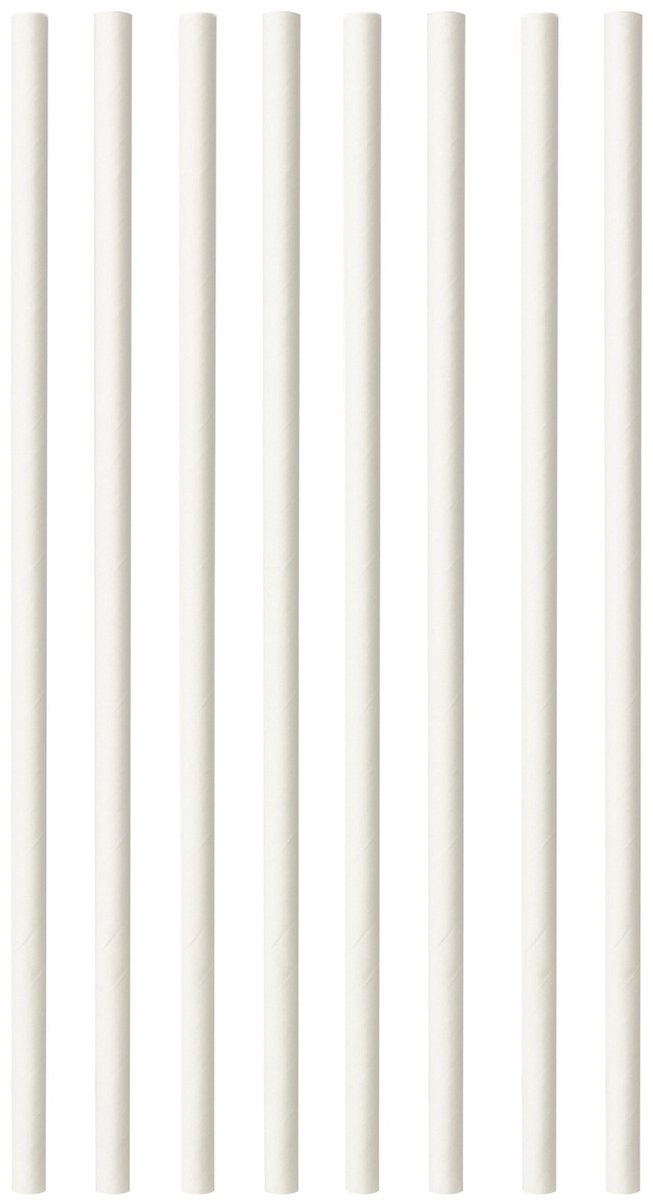 Conpax papieren rietjes - wit - 20 cm - feest drinkrietjes - 100 stuks - Pure serie