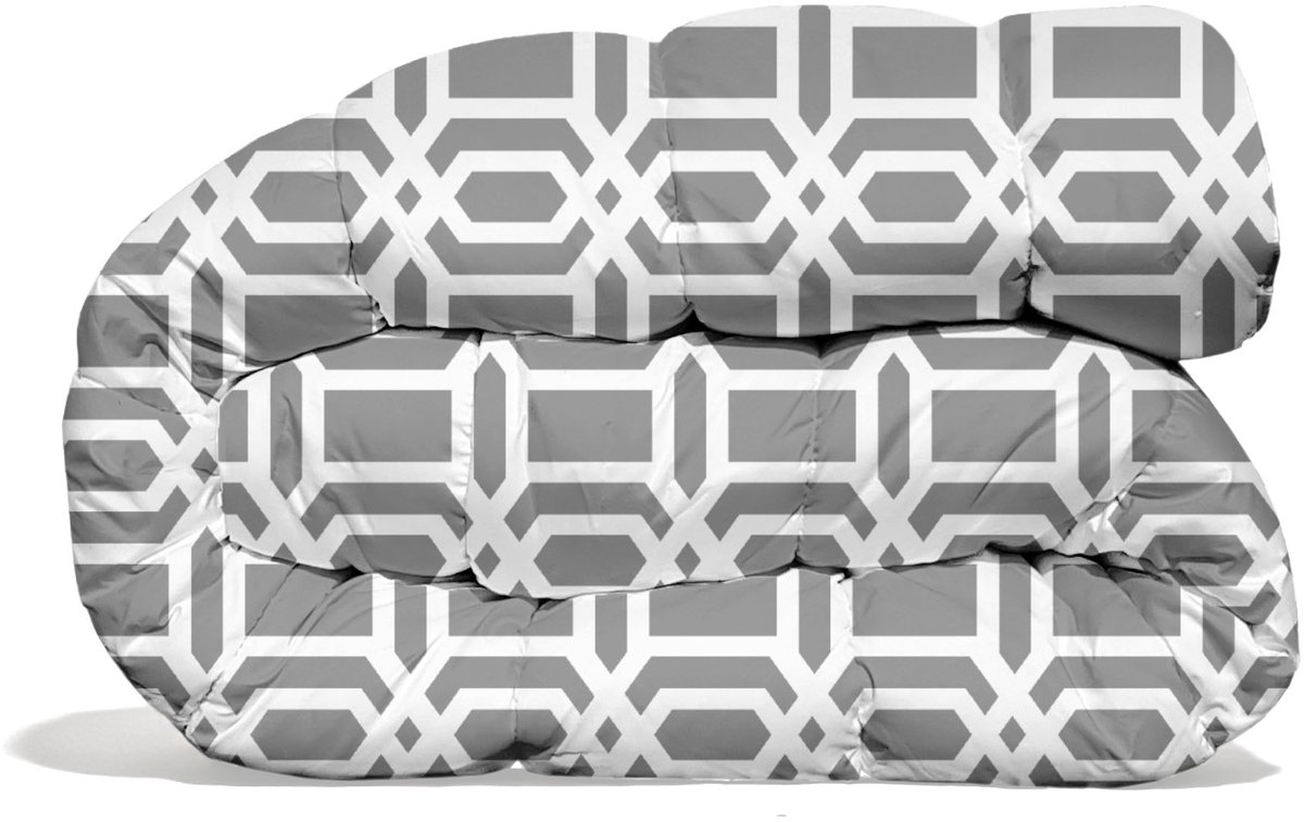 Premium Dekbed bedrukt - Zonder hoes ( 2 in 1 ) - Tweezijdig - 240 x 220 cm - Greybox/Live