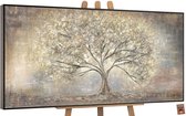 Canvas schilderij groot handgeschilderd gouden boom boom natuur luxe – YS-Art Gallery – Luxe wanddecoratie voor woonkamer – Modern schilderij voor slaapkamer en kantoor