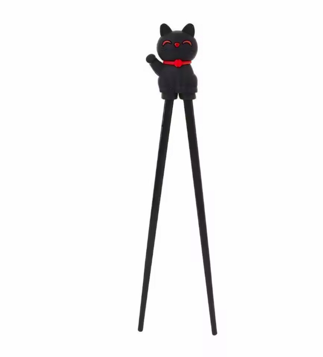 ProductGoods Kinder Eetstokjes – Kat – Met Hulpstuk – 2 Stuks – Zwart
