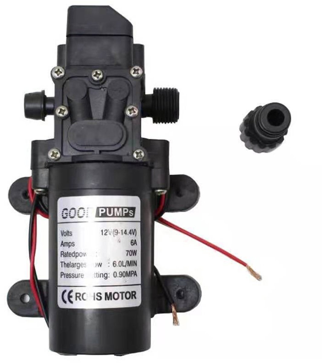 Homtas 70W Waterpomp - 12V Drukwaterpomp - Diafragmapomp Automatisch Hoge Druk 5 L/Min - Compacte Afmetingen 5 X 10 x 16 cm