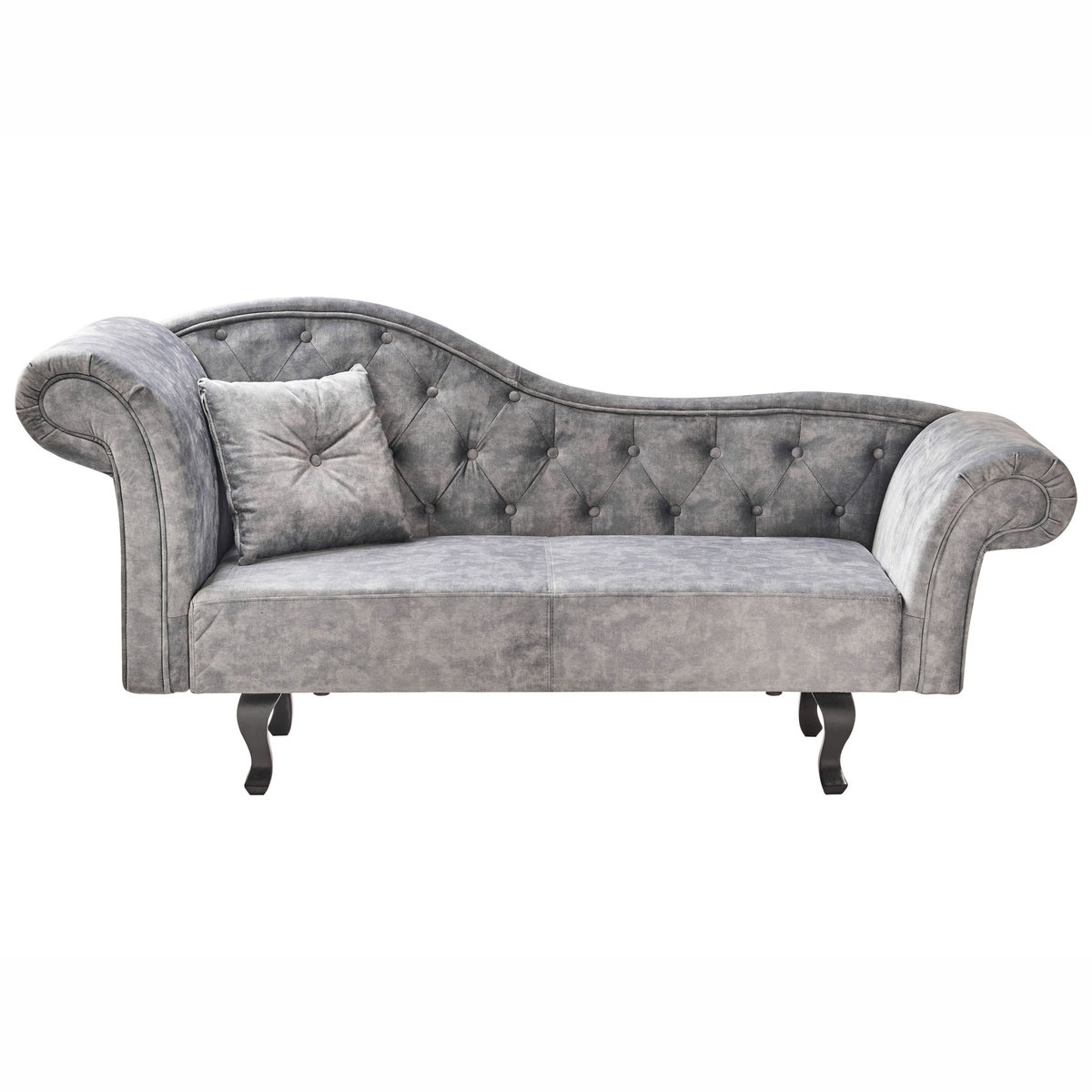 Beliani LATTES II - Chaise longue - Grijs - Linkszijdig - Fluweel