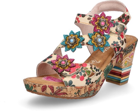 Laura Vita dames sandalen beige multi