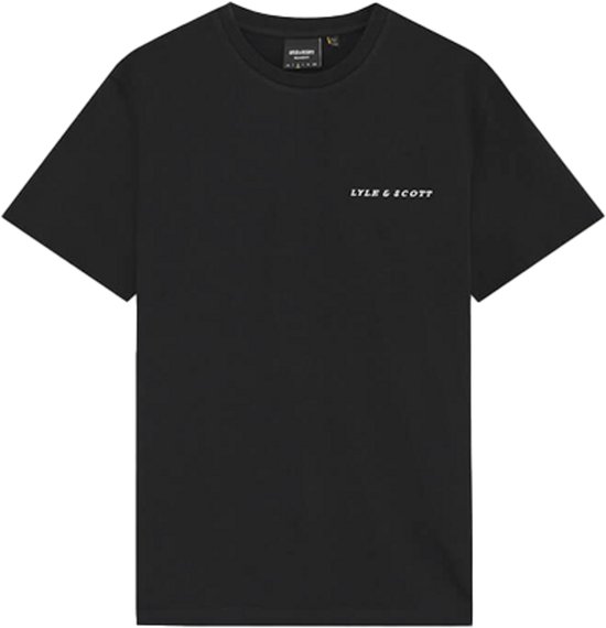 Lyle & Scott Heren Effen T-Shirt Jet Black - Korte Mouwen Ronde Hals