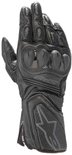 Zwarte Alpinestars SP-8 V3 motorhandschoen, voorkant, met witte ster en rode accenten.