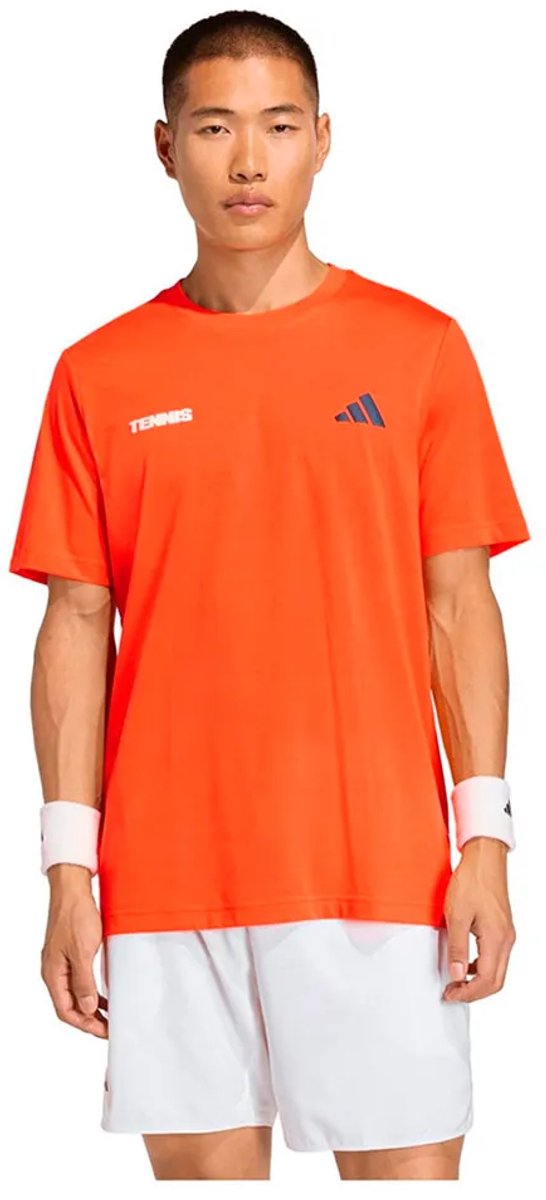 Adidas Tennis Hot Egg Graphic T-shirt Met Korte Mouwen Man Oranje