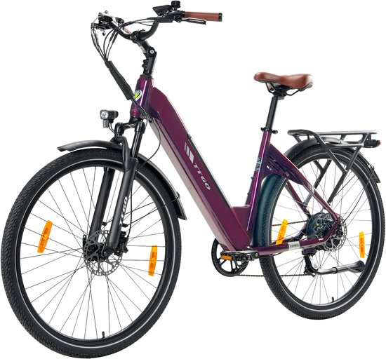 TTGO C3 PRO Elektrische Fiets - 250W Motor - 36V20Ah Accu - Max Snelheid 25km/u - Max Bereik 80-120km - 28 Inch Banden - Shimano 7 Versnellingen - Rood
