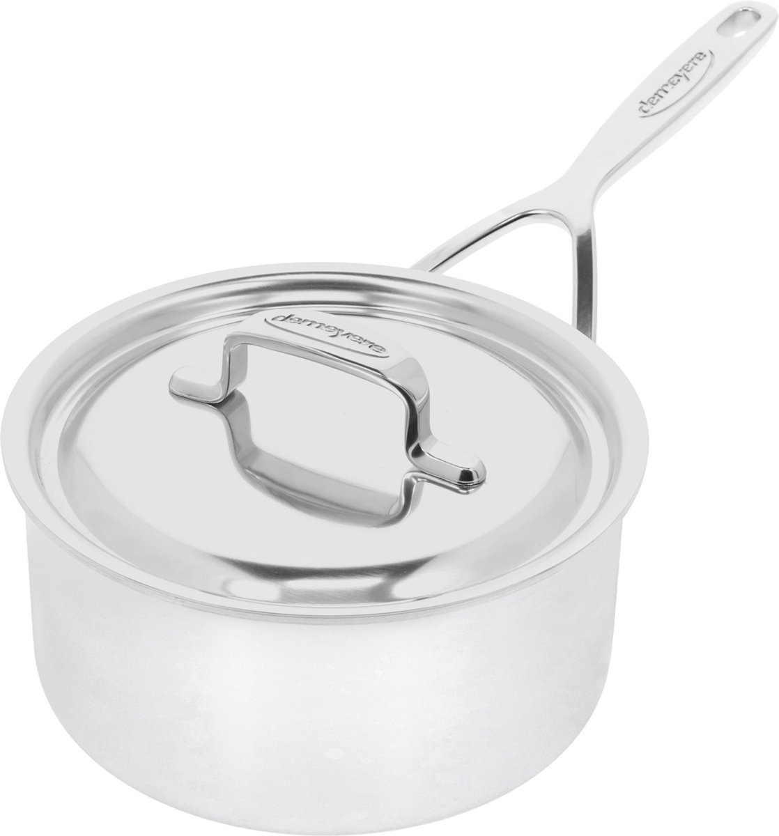 Demeyere 5-Plus RVS Steelpan Met Deksel 18 cm - Roestvrijstalen Sauspan 1,9 L - Geschikt Voor Alle Warmtebronnen Inclusief Inductie - Duurzaam - Volledig PFAS- PFOA- en PTFE-vrij