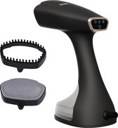 Simss® - Kledingstomer - Krachtige Handstomer voor Kleding en Meubilair - Stoomapparaat met 2 Opzetborstels - Snelle opwarmtijd - 1800W - 260ml - Steamer - Elegant design - Opvouwbaar - Mat - Zwart/Goud