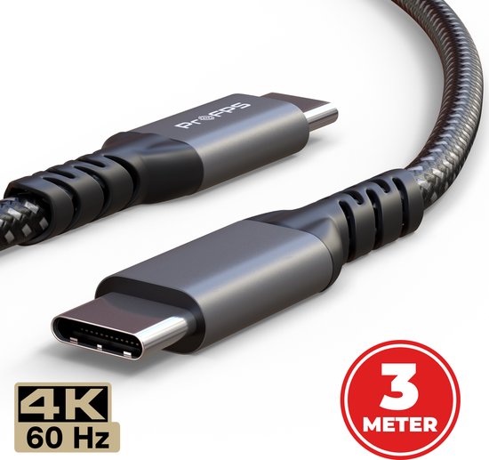 Câble USB-C vers USB-C ProFPS 3M – USB 3.2 Gen 2 – 240 W – 20 Gbit/s – 8 K/30 Hz