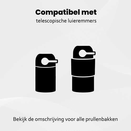 Compatibel met telescopische luieremmers. Bekijk de omschrijving voor alle prullenbakken.