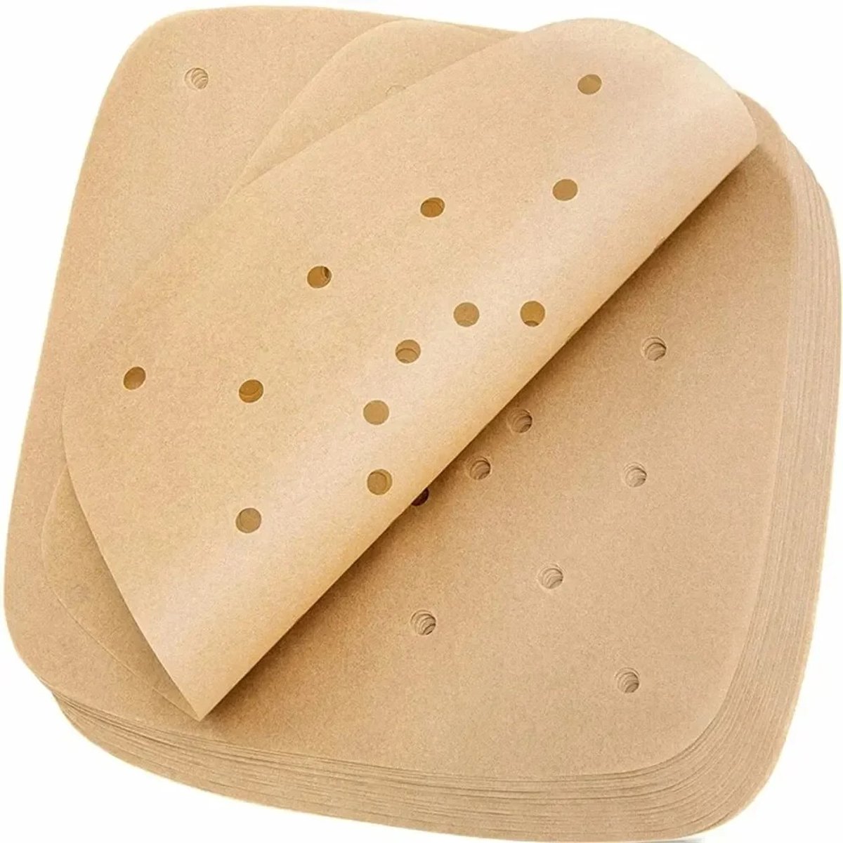 Airfryer Bakpapier Met Gaatjes 21,5 cm - 100 Stuks - Wegwerp Airfryer Papier