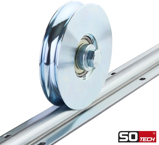 SOTECH grondrail voor roldeur met deurrollen (R10) Looprail 2000 x 55 x
